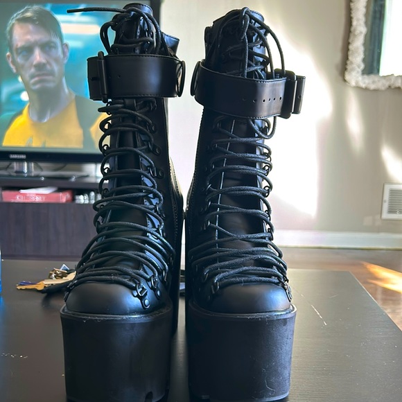 Demonia Shoes - Demonia Cult Upper Synthetic Boots Size 8WMN